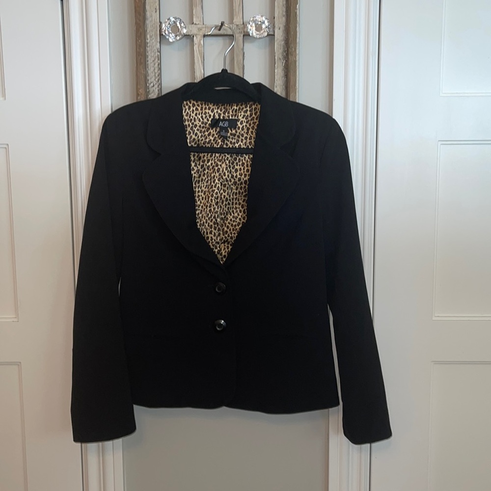 AGB Black Cheetah Suit Jacket